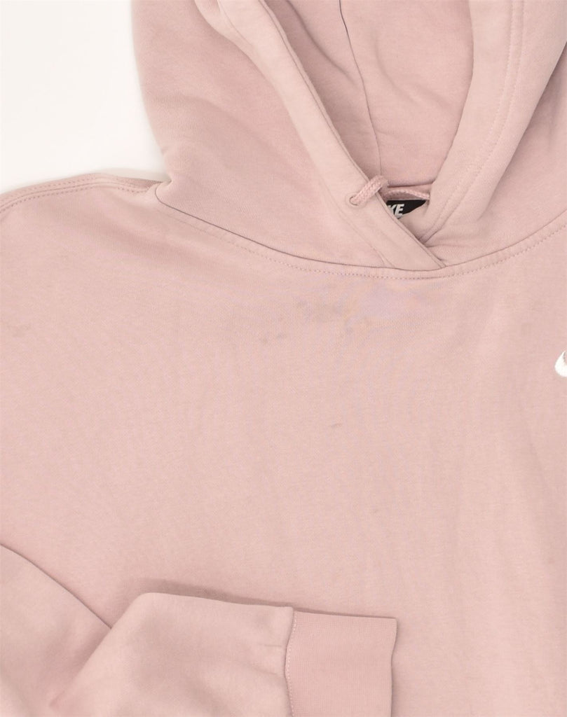 NIKE Womens Oversized Hoodie Jumper UK 14 Medium Pink Cotton | Vintage Nike | Thrift | Second-Hand Nike | Used Clothing | Messina Hembry 