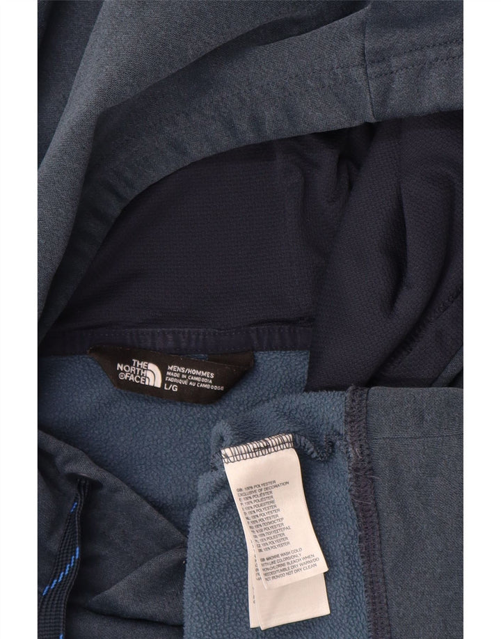 The North Face Mens Graphic Hoodie Jumper Large Navy Blue Polyester