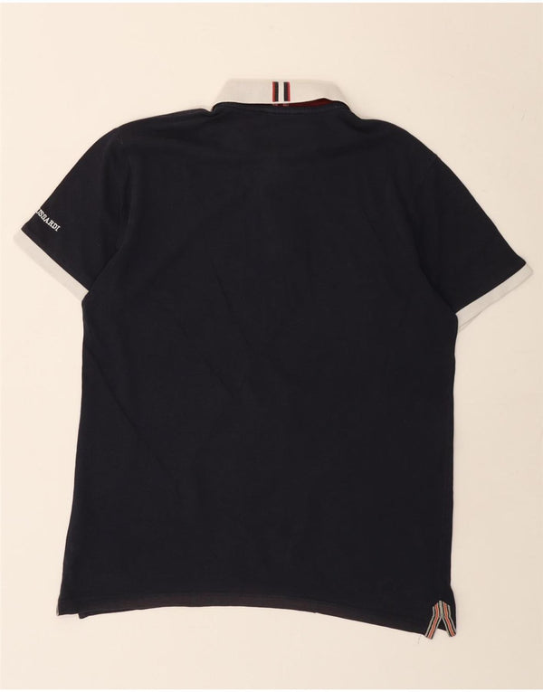 Trussardi Mens Polo Shirt XL Navy Blue Cotton