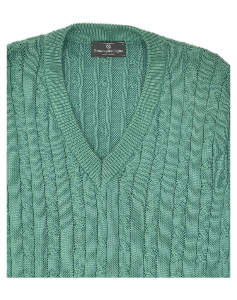 ERMENEGILDO ZEGNA Mens Vest Tank Top Large Green | Vintage Ermenegildo Zegna | Thrift | Second-Hand Ermenegildo Zegna | Used Clothing | Messina Hembry 