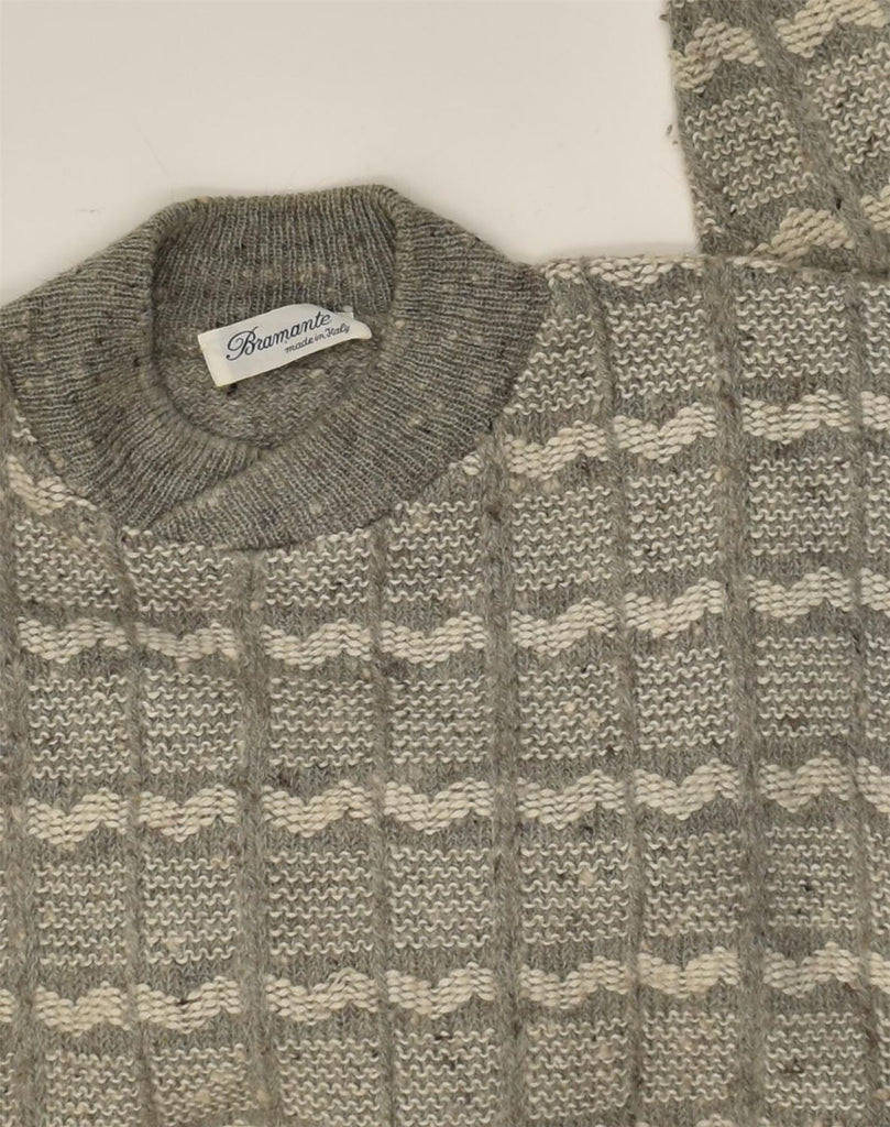 BRAMANTE Womens Turtle Neck Jumper Sweater UK 20 2XL  Grey Check Wool | Vintage Bramante | Thrift | Second-Hand Bramante | Used Clothing | Messina Hembry 