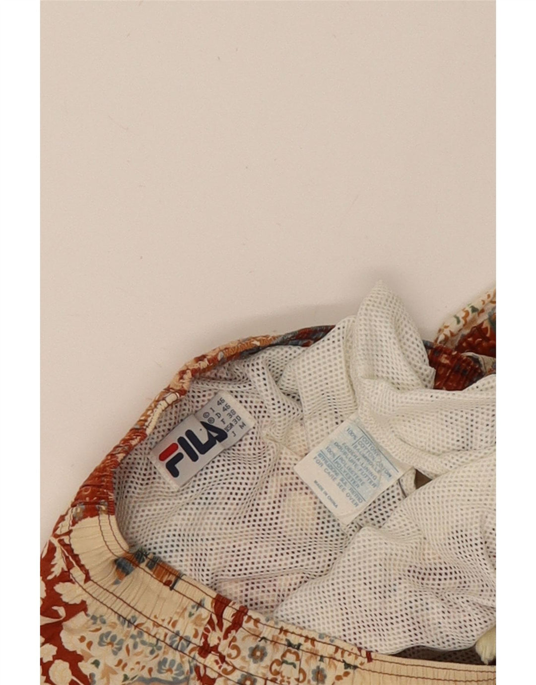 Fila Mens Swimming Shorts IT 46 Small Multicoloured Patchwork Cotton