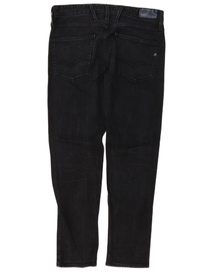 Replay Mens Slim Jeans W31 L30 Black Cotton