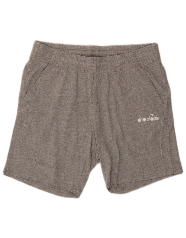 Diadora Womens Sport Shorts UK 12 Medium  Grey Cotton