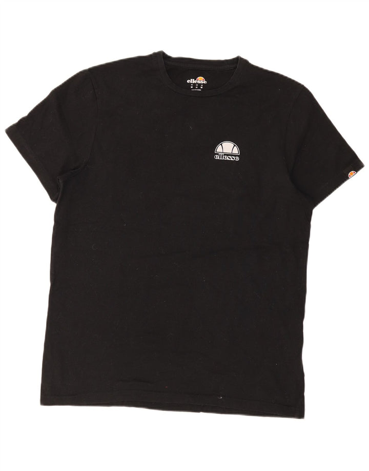 ELLESSE Mens T-Shirt Top Medium Black Cotton