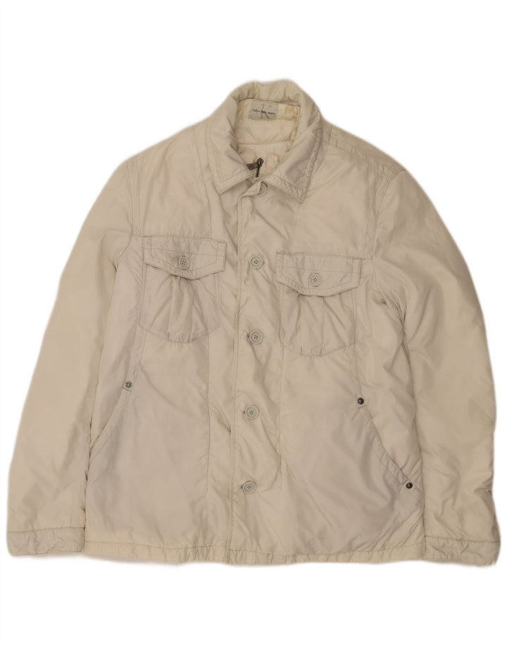 Calvin Klein Jeans Mens Utility Jacket UK 38 Medium White