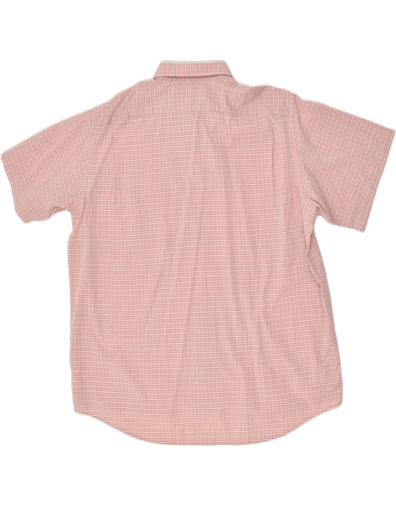 LACOSTE Mens Short Sleeve Shirt Size 43 XL Pink Check Cotton | Vintage Lacoste | Thrift | Second-Hand Lacoste | Used Clothing | Messina Hembry 