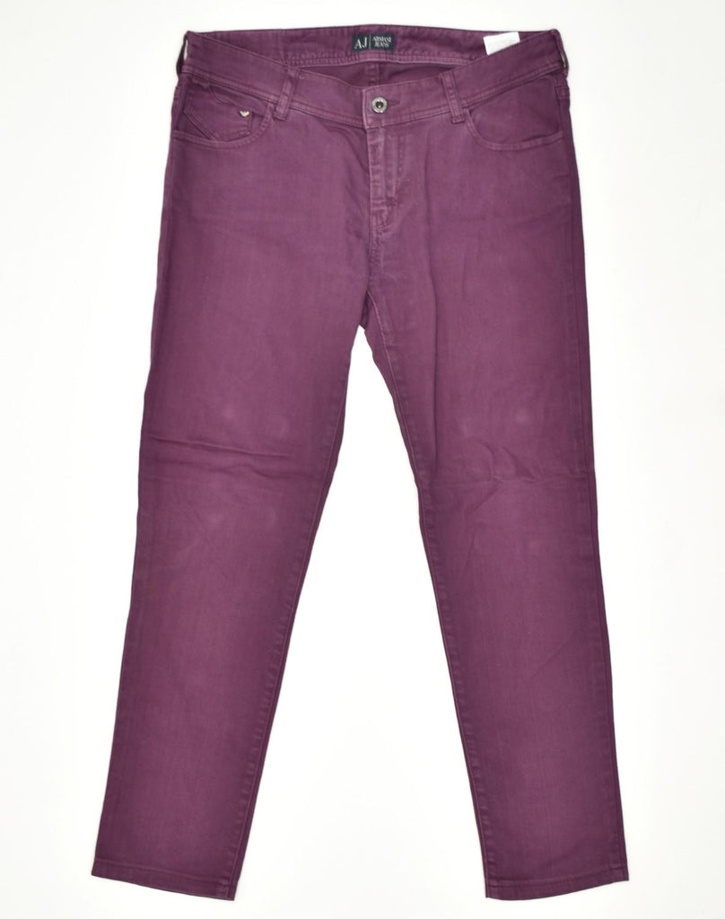 ARMANI Womens Slim Jeans W30 L28 Maroon Cotton | Vintage | Thrift | Second-Hand | Used Clothing | Messina Hembry 