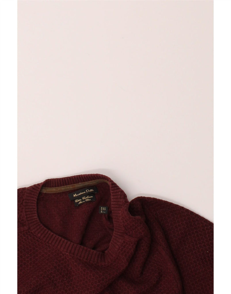 MASSIMO DUTTI Mens Crew Neck Jumper Sweater Small Maroon Cotton Vintage Massimo Dutti and Second-Hand Massimo Dutti from Messina Hembry 