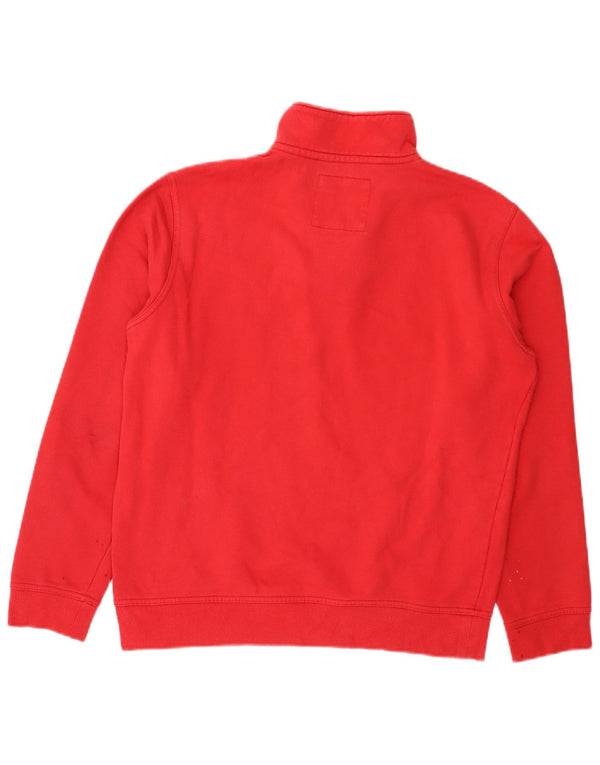 Crew Clothing Mens Zip Neck Sweatshirt Jumper Medium Red Cotton