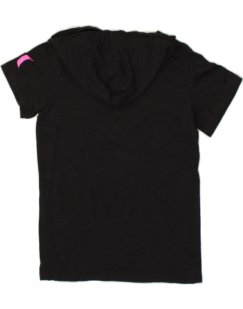 HURLEY Girls Hooded Graphic T-Shirt Top 10-11 Years Medium Black Vintage Hurley and Second-Hand Hurley from Messina Hembry 