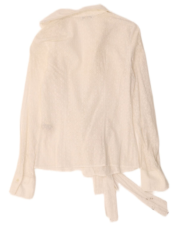 Naracamicie Womens Wrap Shirt Blouse US 2 XS White Cotton