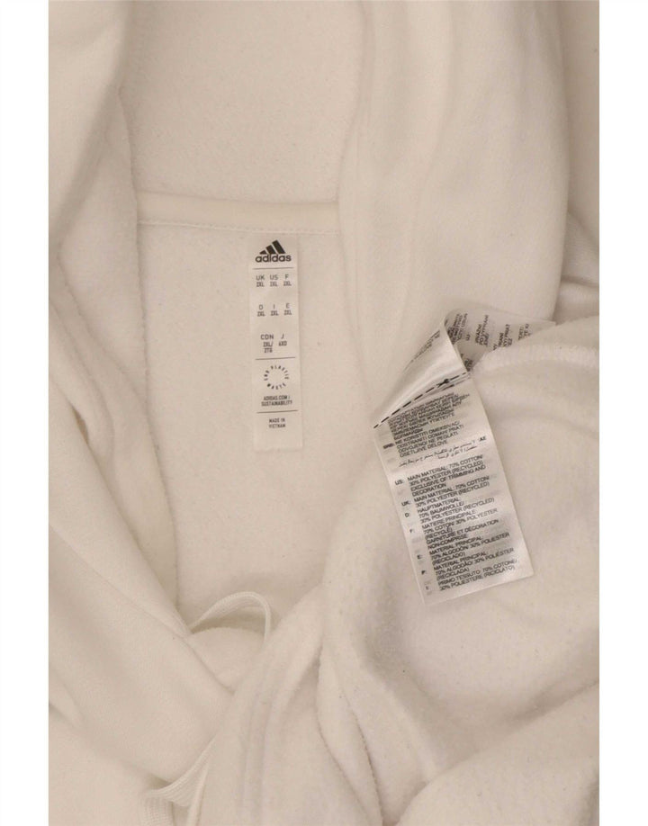 Adidas Mens Hoodie Jumper 2XL White Cotton