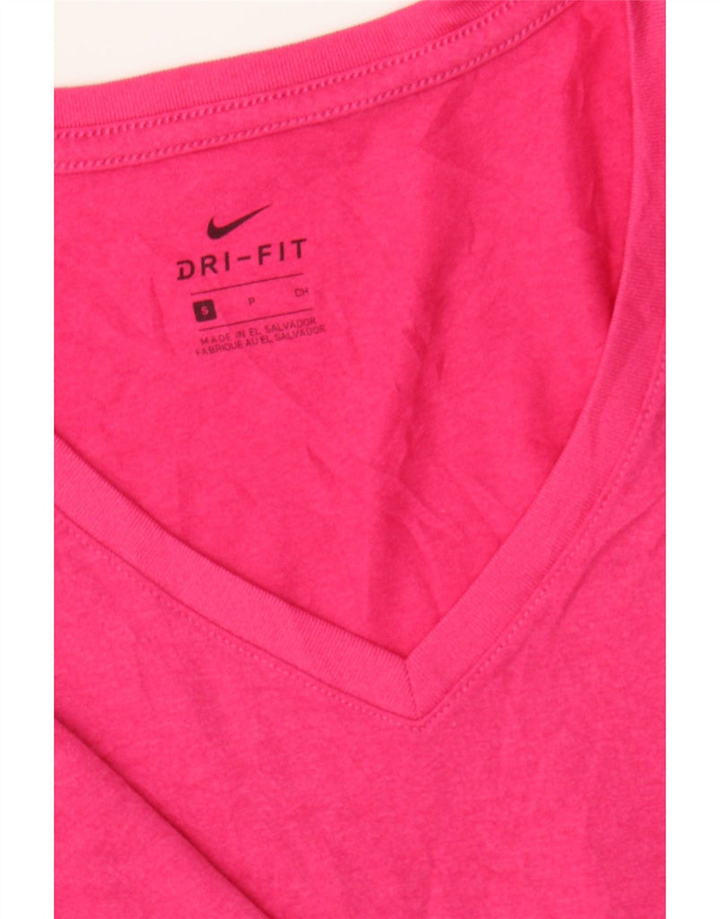 NIKE Womens Dri Fit T-Shirt Top UK 8 Small Pink Polyester Vintage Nike and Second-Hand Nike from Messina Hembry 