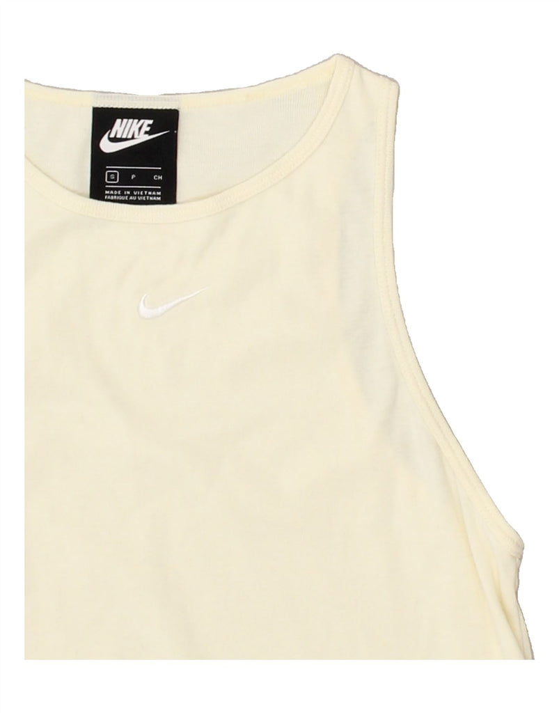 NIKE Womens Vest Top UK 8 Small Yellow | Vintage Nike | Thrift | Second-Hand Nike | Used Clothing | Messina Hembry 