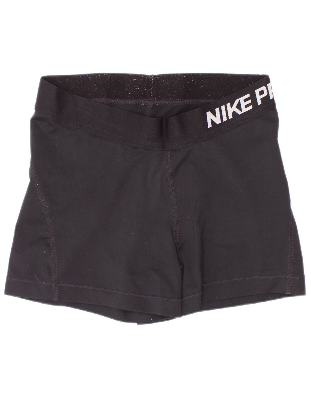 Nike Womens Dri Fit Graphic Sport Shorts UK 8 Small Black Polyester