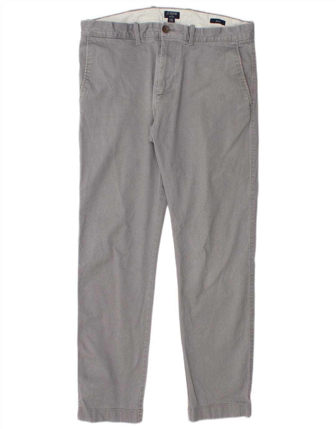 J. CREW Mens Slim Chino Trousers W32 L28 Grey Cotton