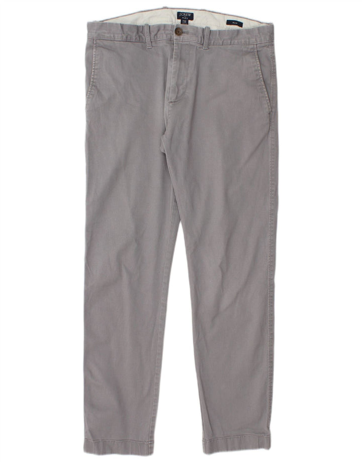 J. CREW Mens Slim Chino Trousers W32 L28 Grey Cotton