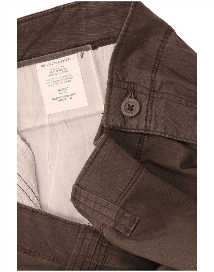 WRANGLER Mens Straight Cargo Trousers W42 L32  Grey Cotton