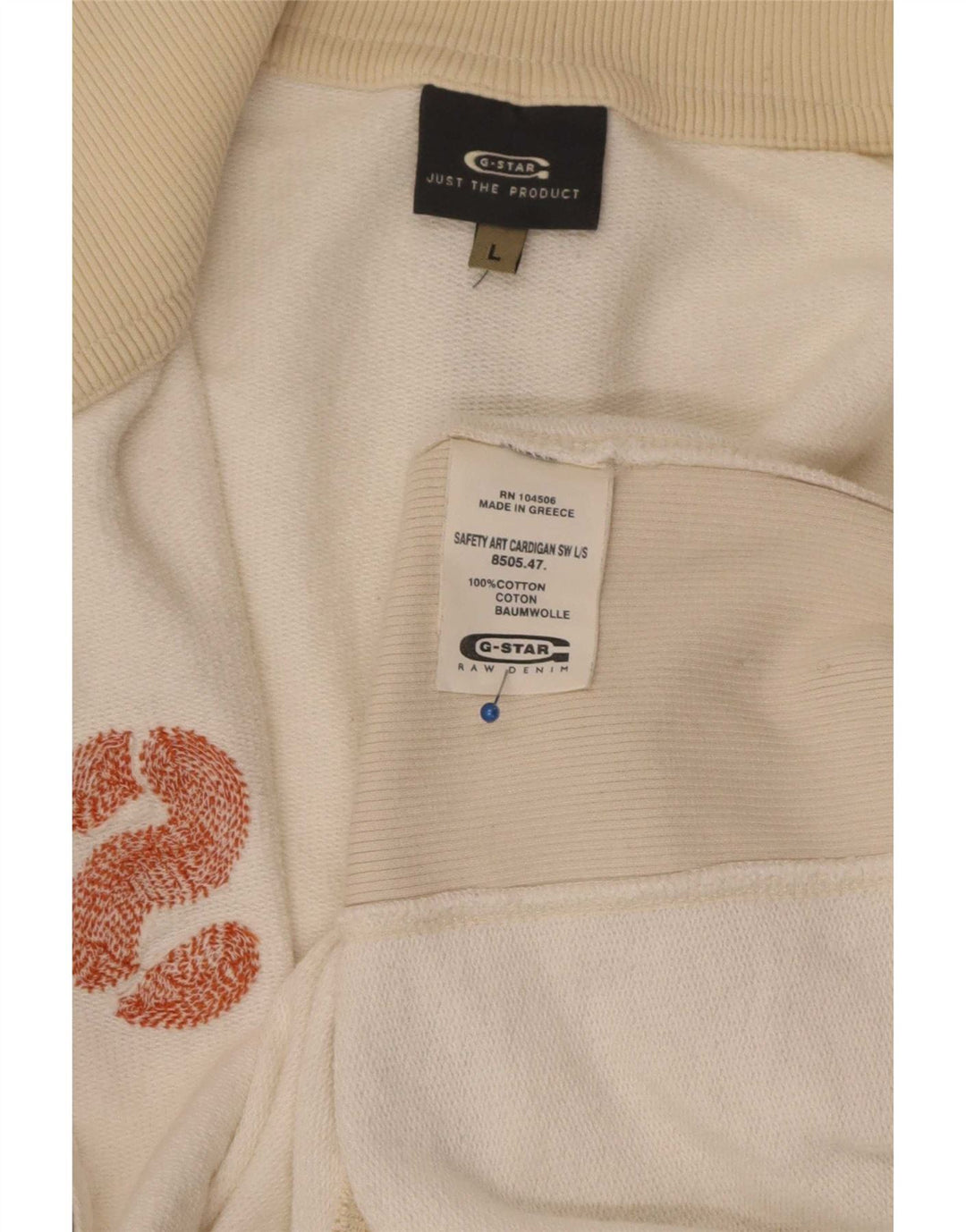 G-Star Mens Graphic Tracksuit Top Jacket Large White Colourblock Cotton