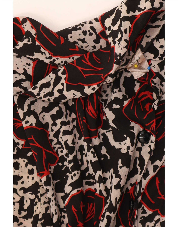 Vintage Womens A-Line Dress IT 44 Medium Multicoloured Floral Acetate
