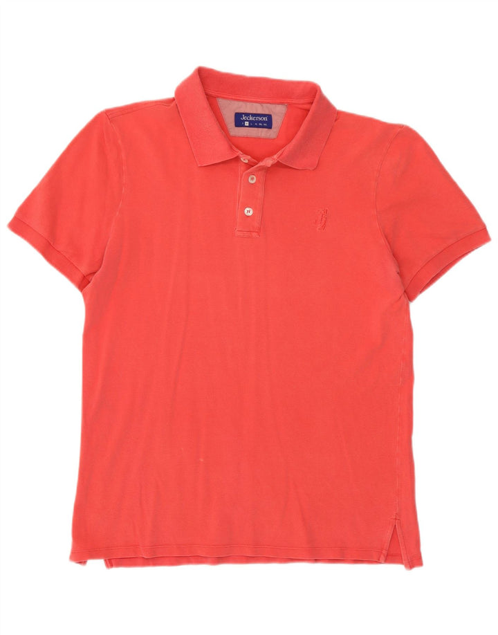 Jeckerson Mens Polo Shirt Medium Pink Cotton
