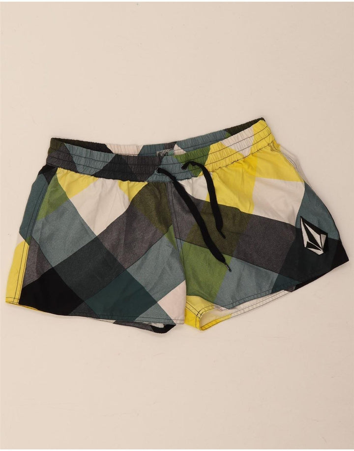 Volcom Womens Swimming Shorts UK 14 Large  Multicoloured Check Polyester