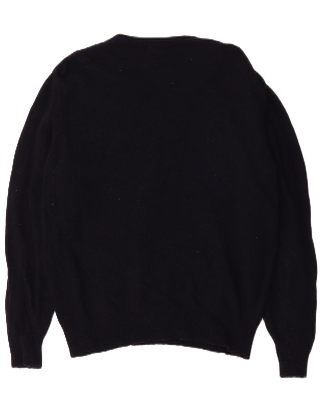 La Martina Mens V-Neck Jumper Sweater Large Navy Blue Virgin Wool