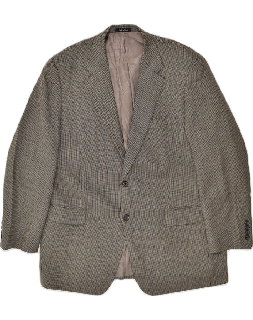 CHAPS Mens 2 Button Blazer Jacket UK 44 2XL Grey Check New Wool | Vintage Chaps | Thrift | Second-Hand Chaps | Used Clothing | Messina Hembry 