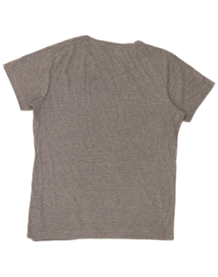 Jack & Jones Mens Graphic T-Shirt Top Medium Grey Flecked Cotton