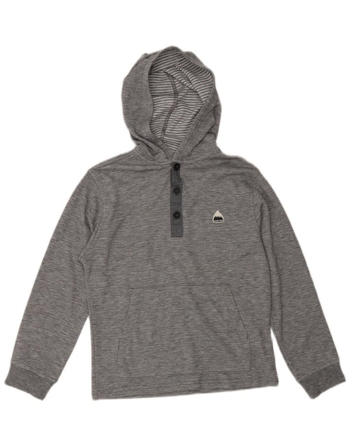 Burton Womens Hooded Top Long Sleeve UK 10 Small Grey Flecked Polyester