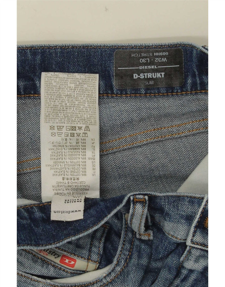 Diesel Mens D-Strukt Slim Jeans W32 L30 Blue Cotton