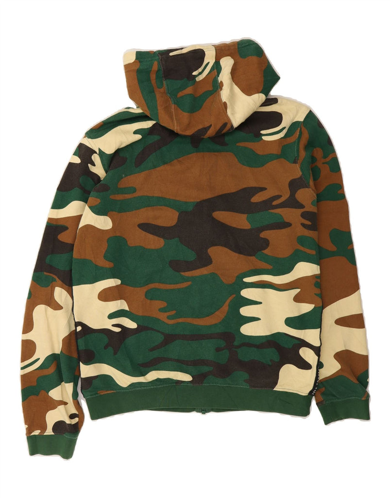 NIKE Mens Zip Hoodie Sweater Small Green Camouflage Cotton Vintage Nike and Second-Hand Nike from Messina Hembry 