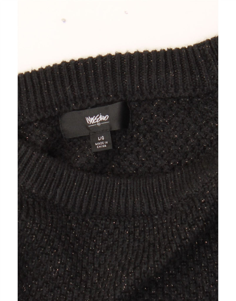 MOSSIMO Womens Crew Neck Jumper Sweater UK 16 Large Black Flecked Acrylic Vintage Mossimo and Second-Hand Mossimo from Messina Hembry 