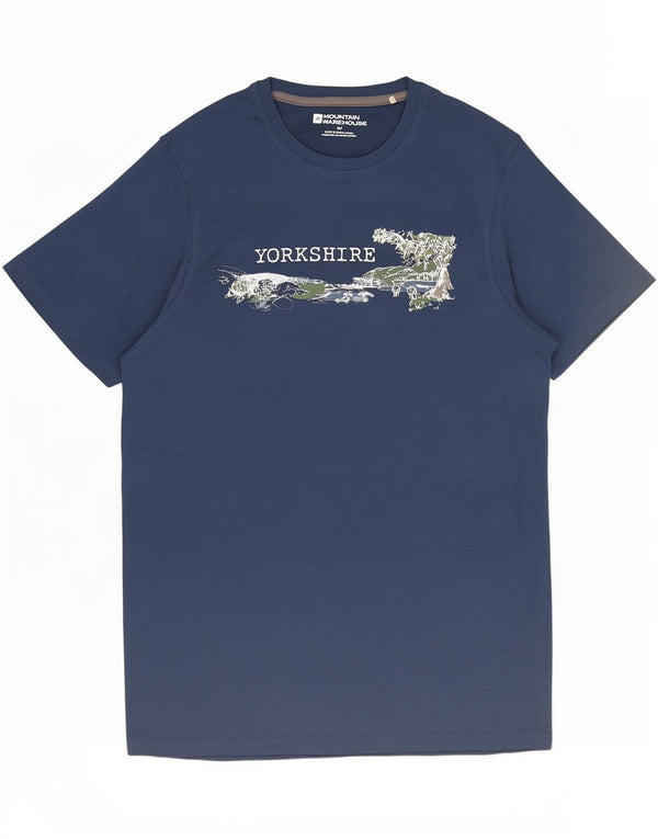 Mountain Warehouse Mens Yorkshire Graphic T-Shirt Top Small Navy Blue