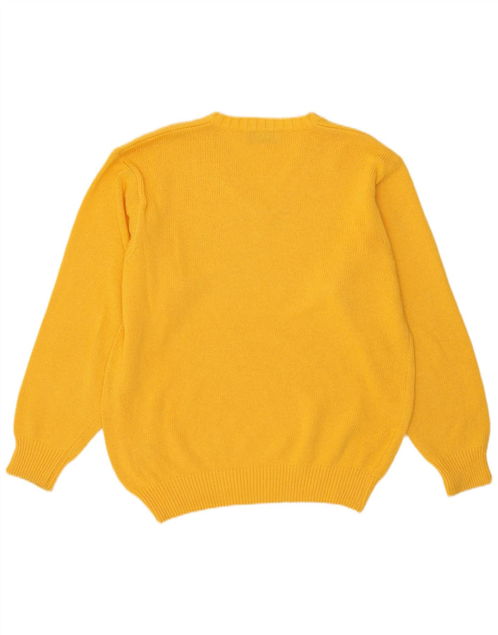 Donny & Max Mens V-Neck Jumper Sweater Large Yellow Cotton