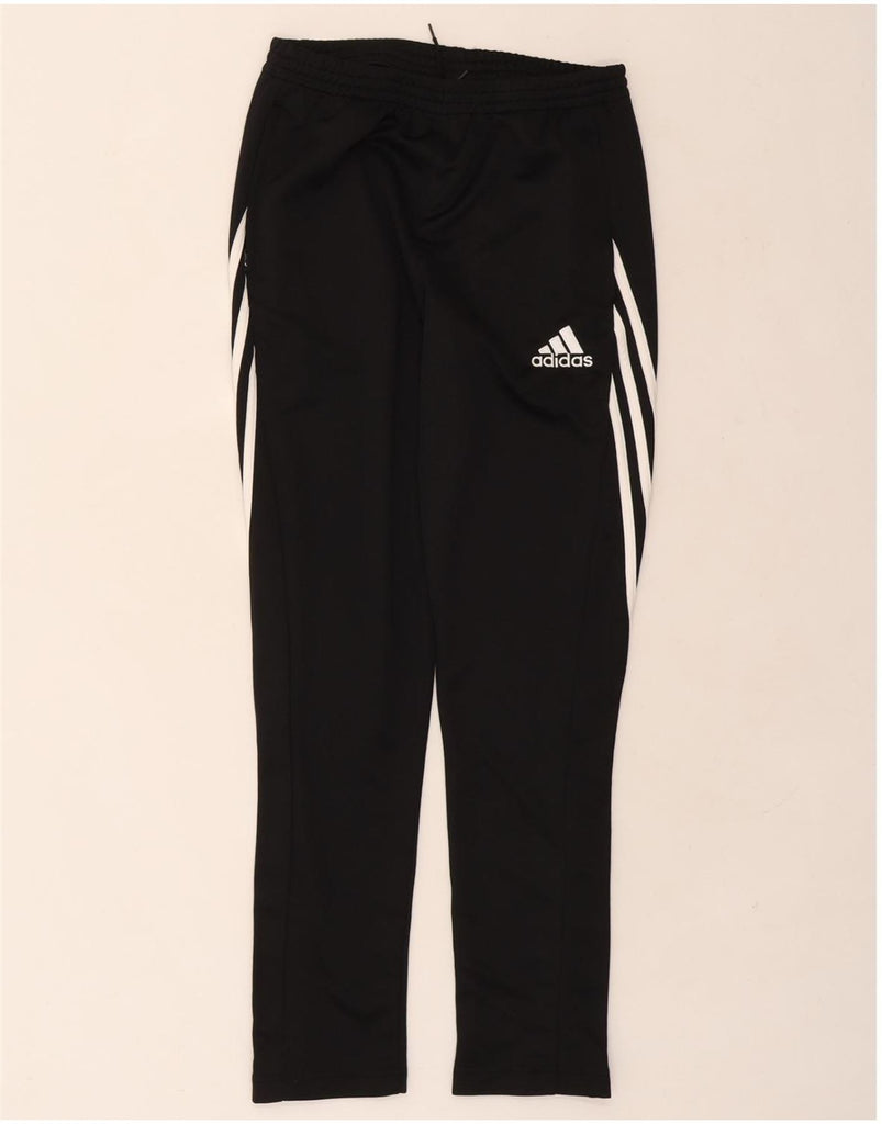 ADIDAS Boys Climalite Tracksuit Trousers 13-14 Years XL Black Polyester Vintage Adidas and Second-Hand Adidas from Messina Hembry 