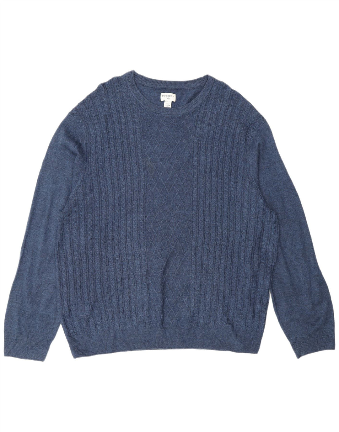 Dockers Mens Crew Neck Jumper Sweater 2XL Navy Blue Acrylic