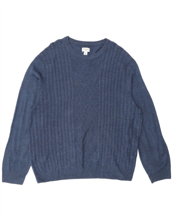 Dockers Mens Crew Neck Jumper Sweater 2XL Navy Blue Acrylic