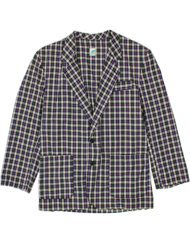 VINTAGE Mens 2 Button Blazer Jacket UK 40 Large Multicoloured Check Vintage Vintage and Second-Hand Vintage from Messina Hembry 