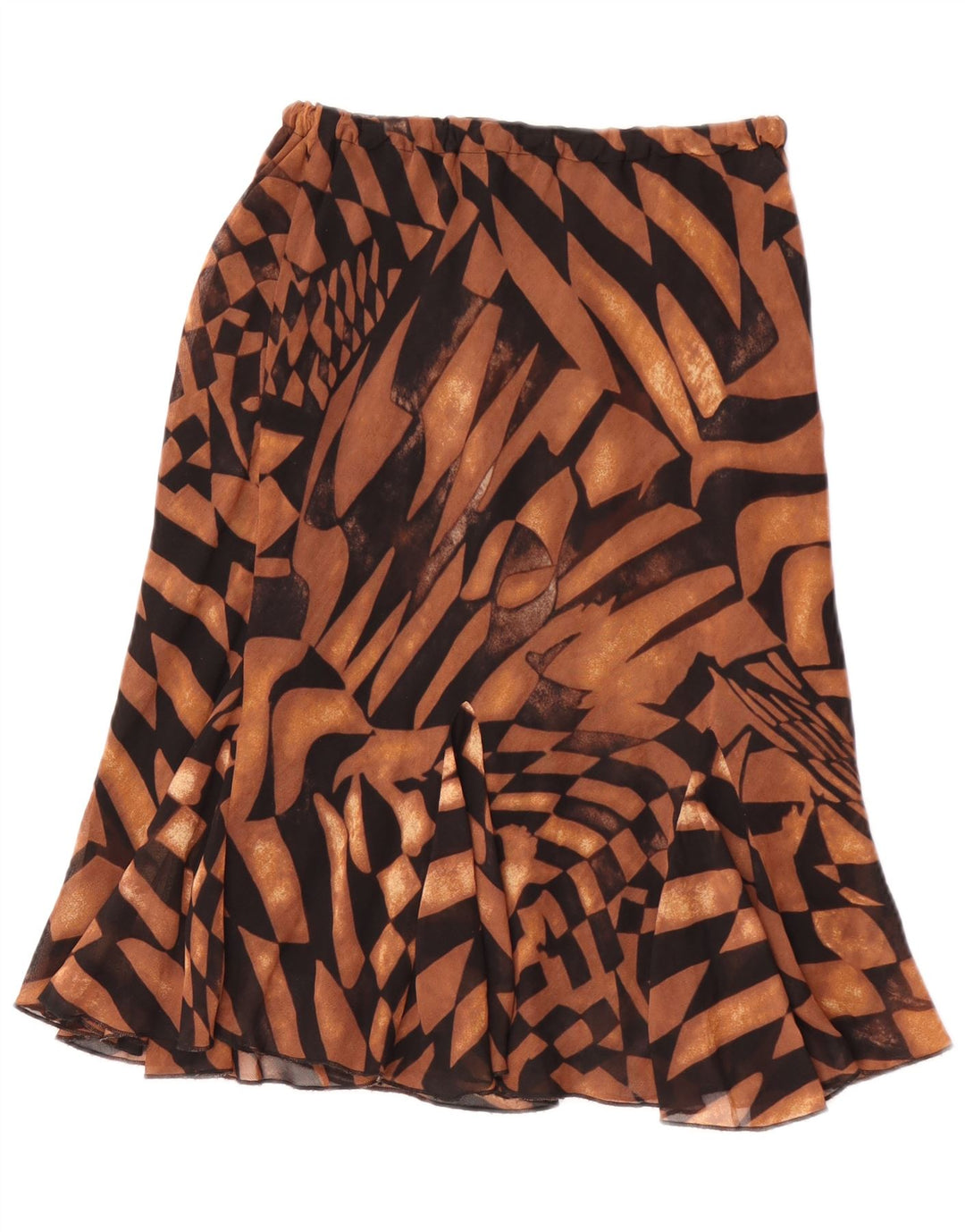 Vintage Womens A-Line Skirt W26 Small  Brown Geometric