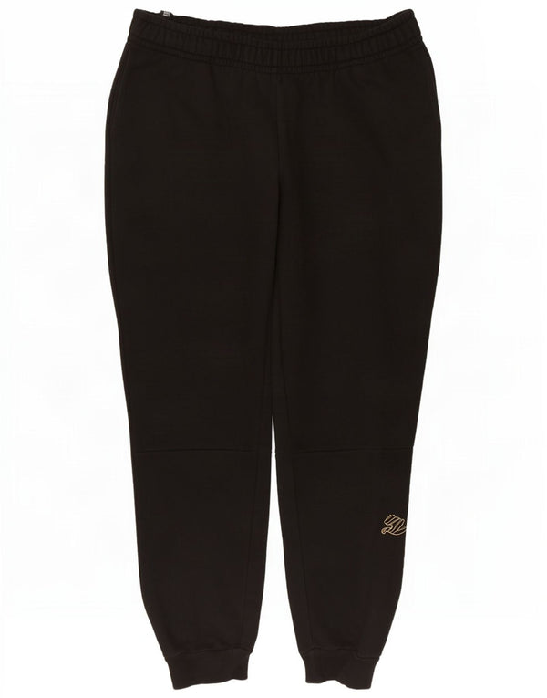 Puma Womens Graphic Tracksuit Trousers Joggers UK 14 Large Black Cotton