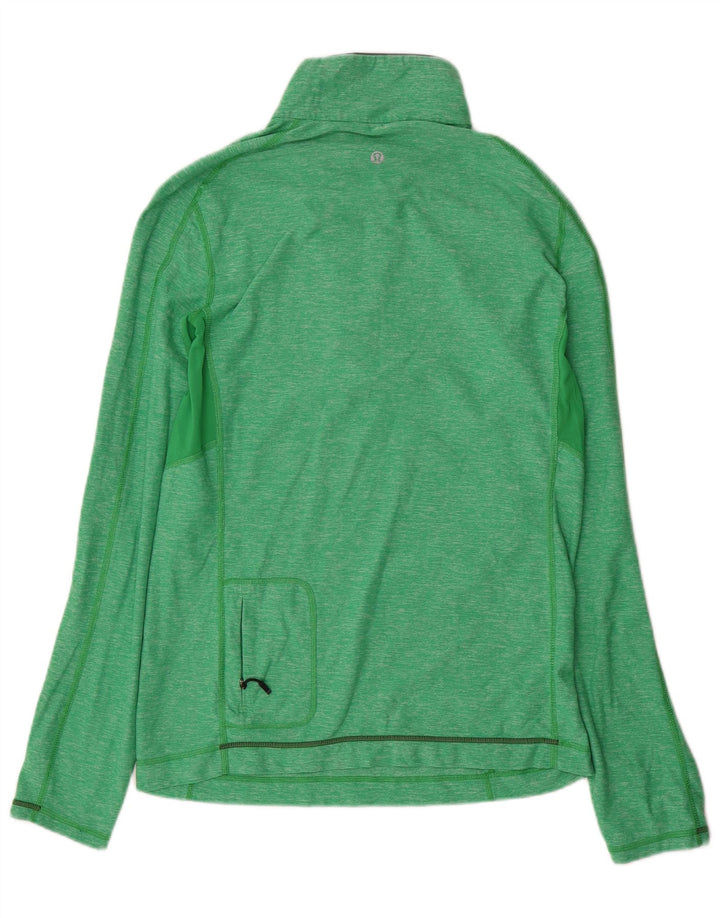 Lululemon Mens Zip Neck Pullover Tracksuit Top Medium Green Flecked Nylon