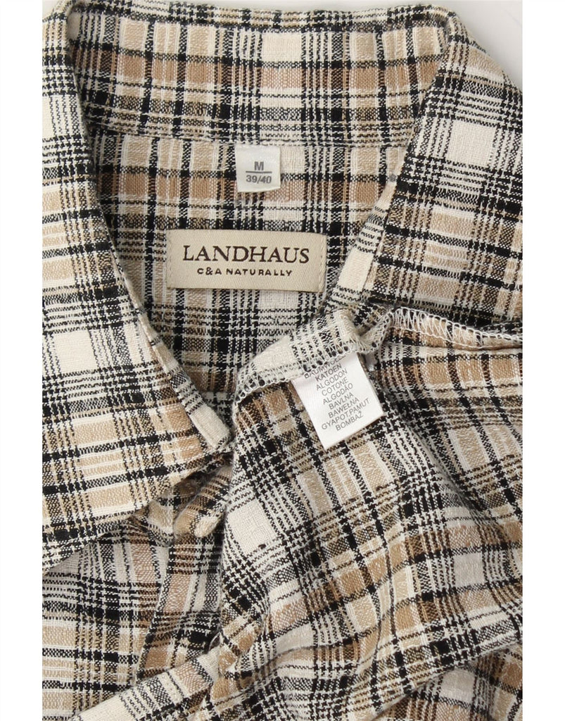 LANDHAUS Mens Trachten Shirt Size 39/40 Medium Brown Check Cotton Vintage Landhaus and Second-Hand Landhaus from Messina Hembry 
