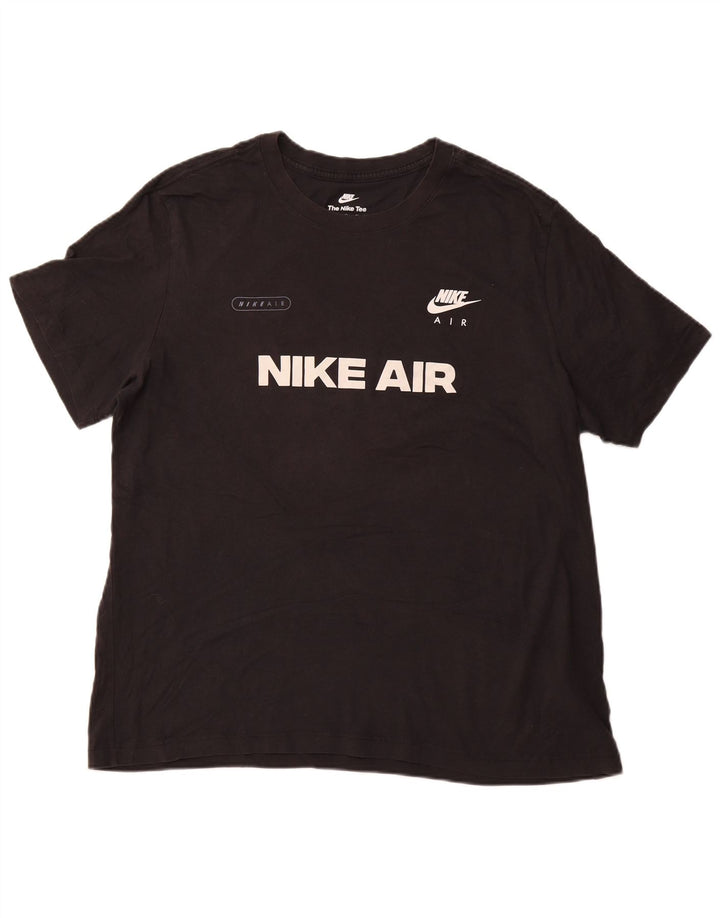NIKE Mens Graphic T-Shirt Top XL Black Cotton Sports