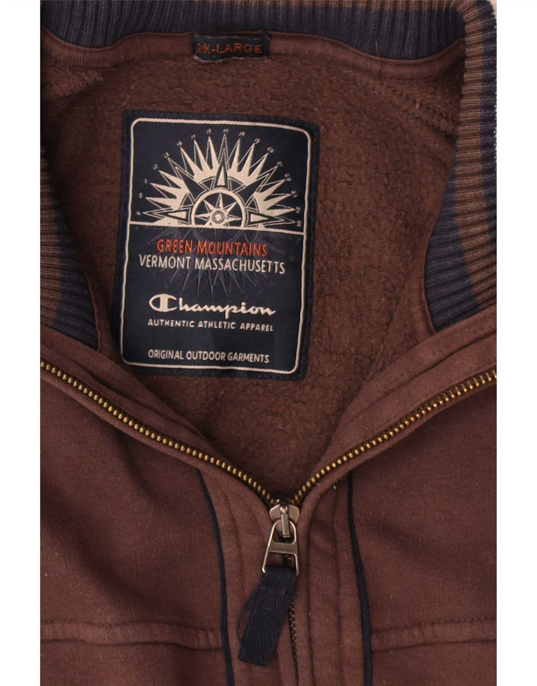 Champion Mens Tracksuit Top Jacket 2XL Brown Cotton