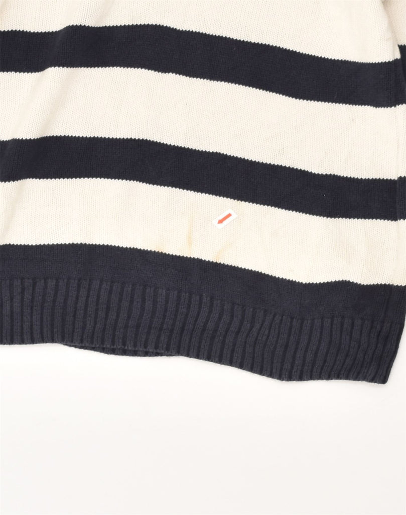 TOMMY HILFIGER Boys Zip Neck Jumper Sweater 15-16 Years Large Blue Striped | Vintage Tommy Hilfiger | Thrift | Second-Hand Tommy Hilfiger | Used Clothing | Messina Hembry 