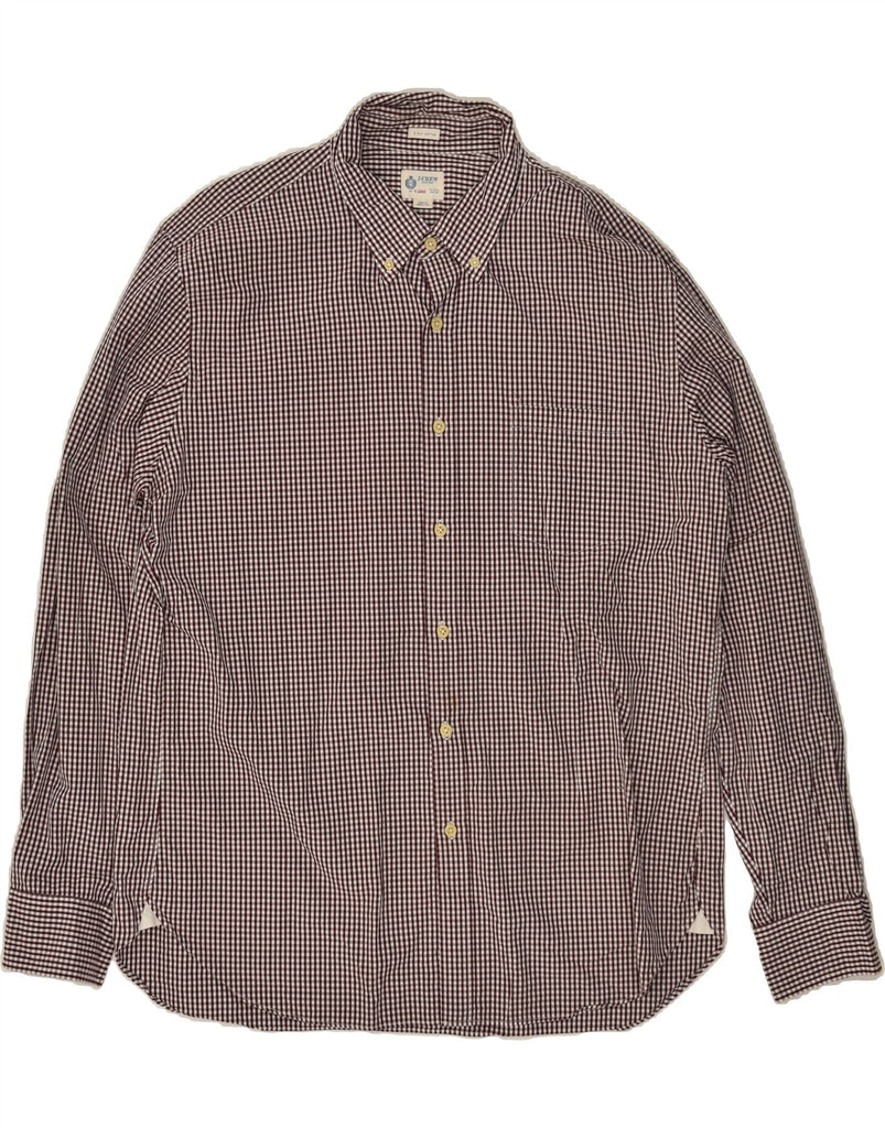 J. CREW Mens Shirt XL Burgundy Gingham Cotton | Vintage J. Crew | Thrift | Second-Hand J. Crew | Used Clothing | Messina Hembry 
