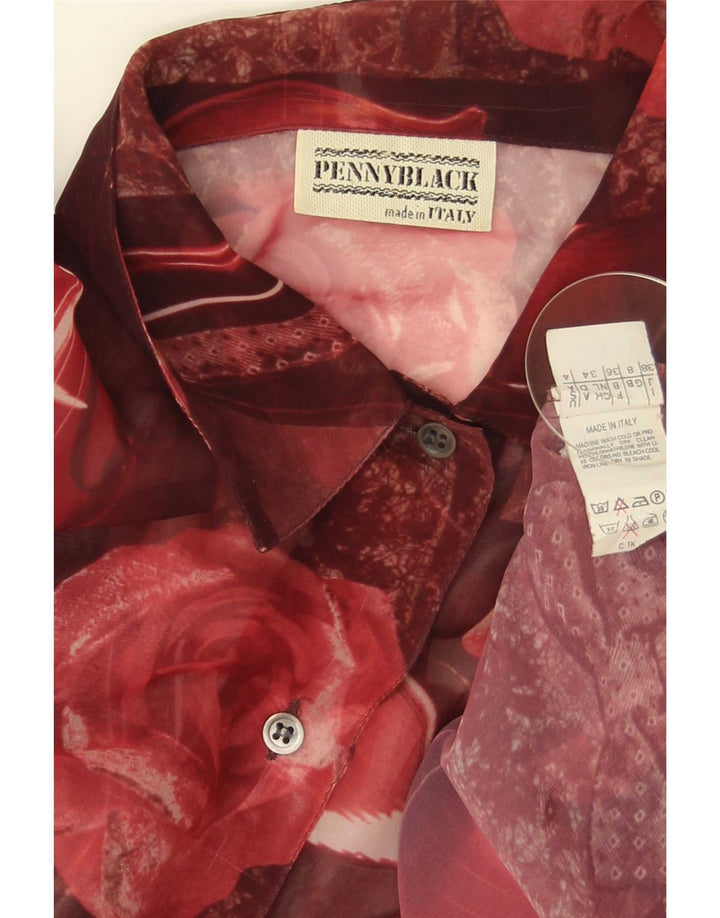 Penny Black Womens Shirt Blouse UK 8 Small Red Floral Polyester