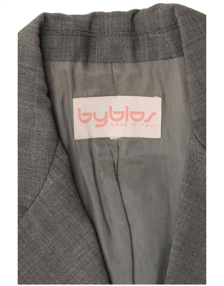 Byblos Womens 2 Button Blazer Jacket UK 10 Small Grey